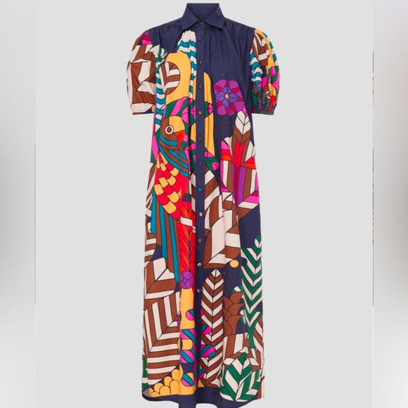 CAROLINA K Geometric Cotton Button Front
Valerie Pleated Kaftan Gown Dre… - Picture 9 of 12